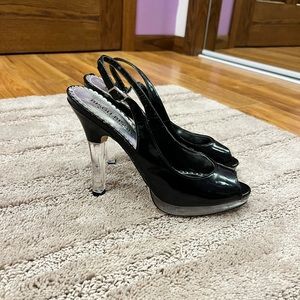 Bisou Bisou Black and clear heels size 7